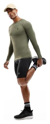 T-shirt fitness manches longues homme Wild Vert
