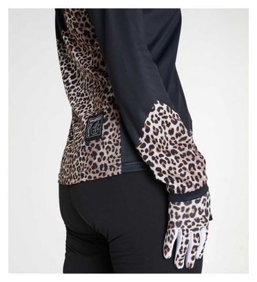 Dharco Women's Long Sleeve Leopard Jersey Zwart/Beige