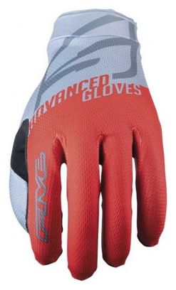 Five XR-Lite Split Fluorescent Red / Grey Children's Long Gloves