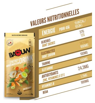 Boisson Isotonique Baouw Bouillon Salé - 45g