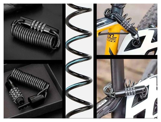 Cadenas de vélo Rockbros  avec combinaison de 1 5 m - noir