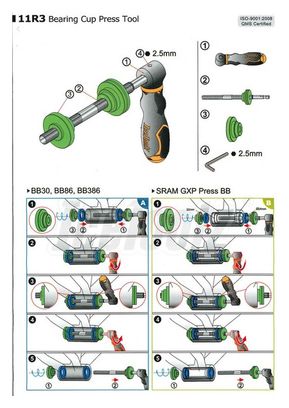 ICE TOOLZ 11R3 Bearing Press for BB30. BB86. BB386 