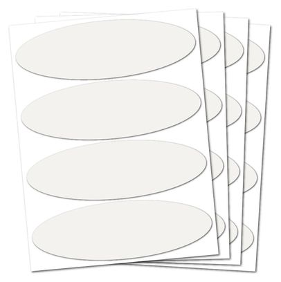 B REFLECTIVE Eco OVAL  (Lot de 4) Kit 4 autocollants réfléchissants  8 5 x 2 7 cm  blanc