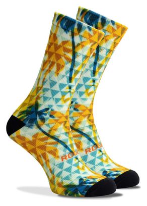 Chaussettes Velo Rogelli Hawaii - Homme - Menthe/Orange