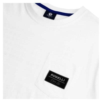 Maillot Manches Courtes Rogelli Pocket T-Shirt Noir Homme Blanc