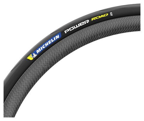 Michelin Power Road 700 mm Neumático de carretera Tubetype Plegable Aramid Protek + Compuesto X-Race Negro