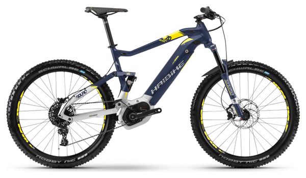 Haibike 2018 E-MTB de suspensión total Sduro FullSeven 7.0 27.5 &#39;&#39; Sram NX 11S Azul Amarillo