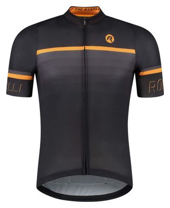 Maillot Manches Courtes Velo Rogelli Hero II - Homme - Orange/Noir/Gris