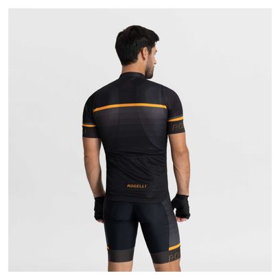 Maillot Manches Courtes Velo Rogelli Hero II - Homme - Orange/Noir/Gris