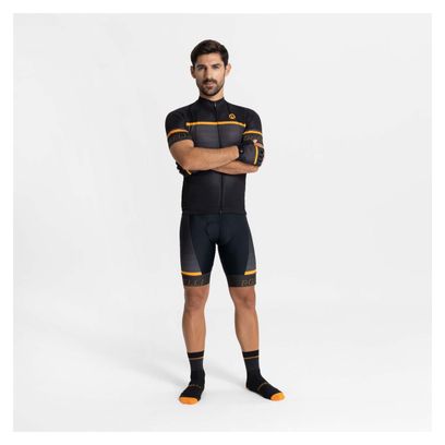 Maillot Manches Courtes Velo Rogelli Hero II - Homme - Orange/Noir/Gris