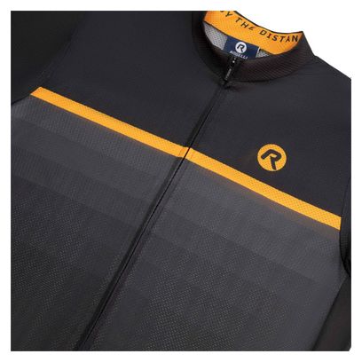 Maillot Manches Courtes Velo Rogelli Hero II - Homme - Orange/Noir/Gris