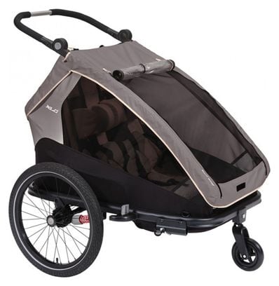 Xlc remorque enfant duo s 20  gris/beige/anthracite