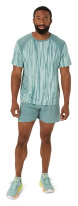 Maillot manches courtes Asics Road All Over Print Vert Homme