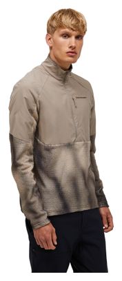 Peak Performance Freelight AOP Polartec Alpha fleece met halve rits, beige, heren