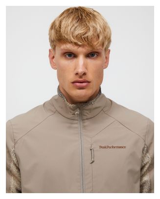 Peak Performance Freelight AOP Polartec Alpha fleece met halve rits, beige, heren