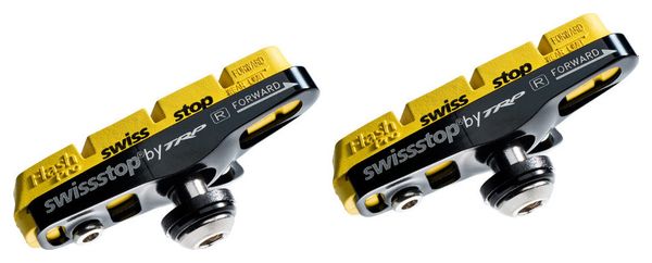 x2 Patins de Frein SwissStop Full FlashPro Yellow King Pour Jantes Carbone Pour Freins Shimano / Sram