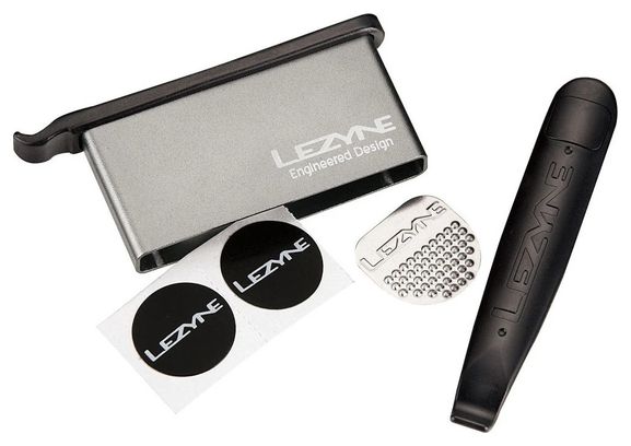 Lezyne Lever Kit 6x Glueless Patches + Leve dei pneumatici grigie