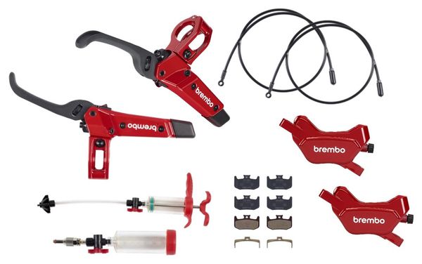 Kit de frenos de disco Brembo GR-PRO rojo + kit de purga