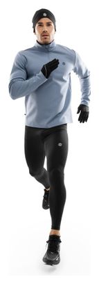 Pull fitness demi-zip homme Blur Bleu