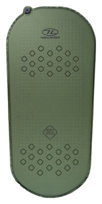 Colchón autohinchable Highlander Kip Mat, compatible con 30 mm, verde