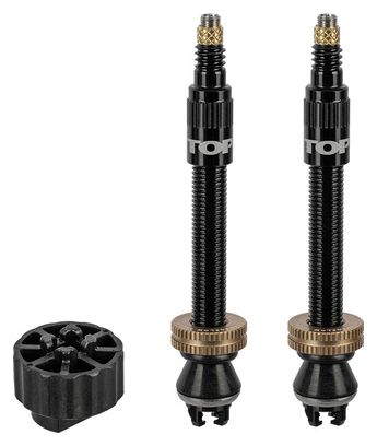 Coppia di valvole tubeless Topeak TurboFlow nere