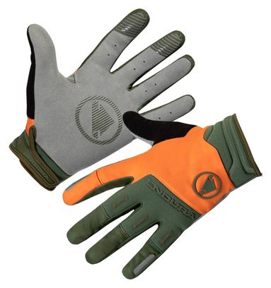 Endura Singletrack Long Gloves Green / Orange