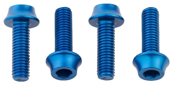 Pernos de jaula para botella de agua con forma de diente de lobo (x4) M5x15 mm Azul