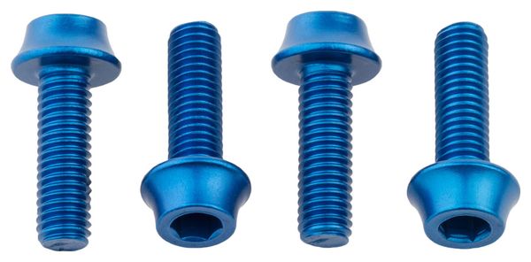 Lot de 4 Vis de Porte-Bidon Wolf Tooth Water Bottle Cage Bolts M5x15 mm Bleu