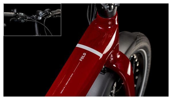 Vélo Pliant Électrique Cube Fold Hybrid 500 Shimano Tiagra 10V 500 Wh 20'' Rouge Merlot 2025