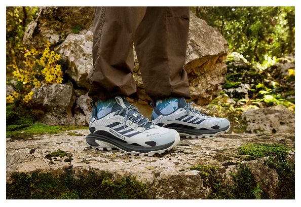 Chaussures de Randonnée Merrell Moab Speed 2 Gore-Tex Gris/Bleu