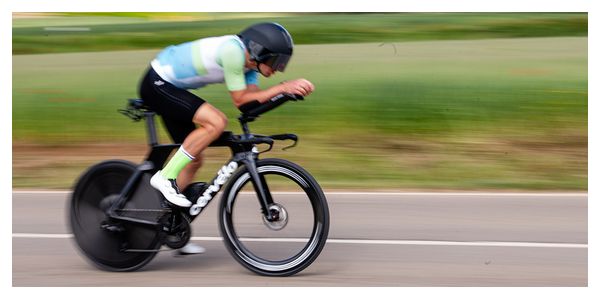 Tuta da triathlon Compressport Stream bianco/blu/verde da uomo