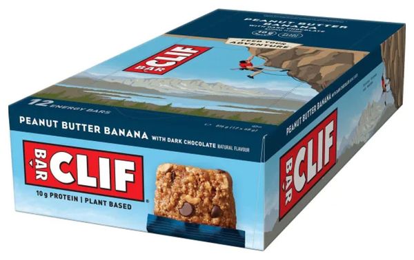 Pack de 12 barres énergétiques Clif Bar Banane/Beurre de Cacahuète 68g