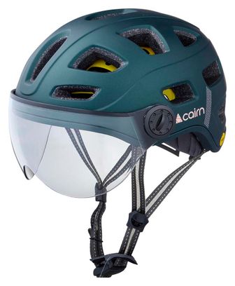 Casco Urbano Cairn Quartz Visera Led Usb Mips Azul Metalizado