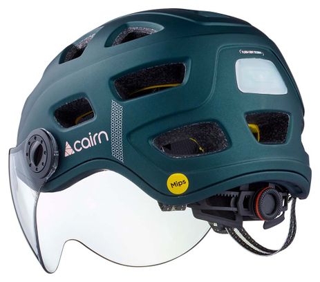 Casco Urbano Cairn Quartz Visera Led Usb Mips Azul Metalizado