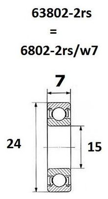 Roulement Max - BLACKBEARING - 63802 2rs