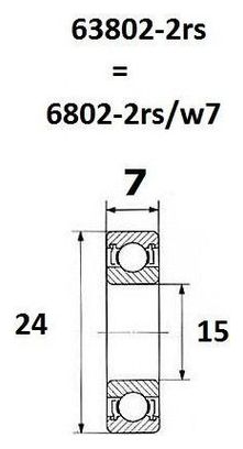 Roulement Max - BLACKBEARING - 63802 2rs