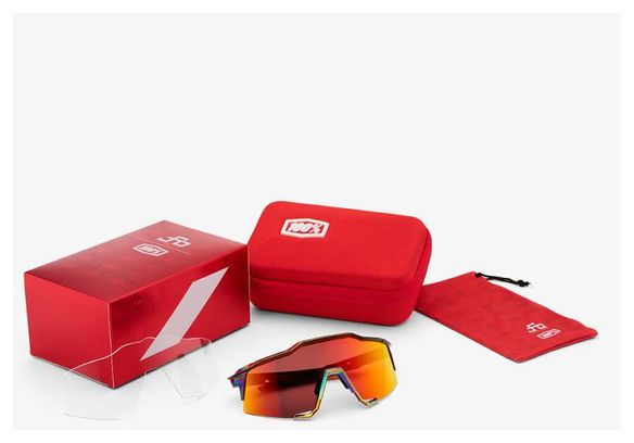 100% gafas de sol Speedcraft Peter Sagan Chromium Rojo / Hiper Rojo Espejo de múltiples capas