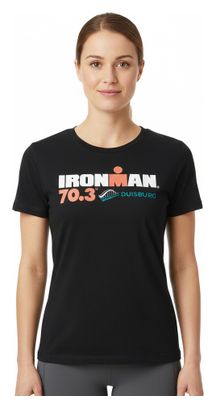 Camiseta negra de manga corta para mujer Ironman 70.3 Duisburgo