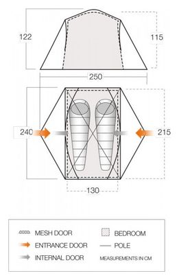 2 Person Tent Vango Tryfan 200 Green