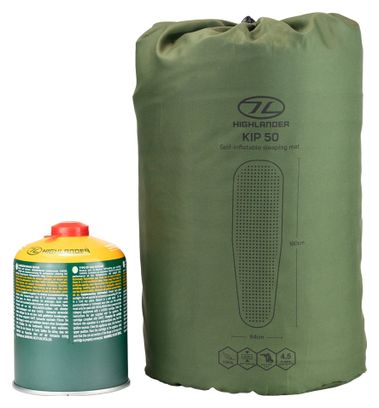 Highlander Kip Mat 50 mm Self-Inflating Mattress, Green