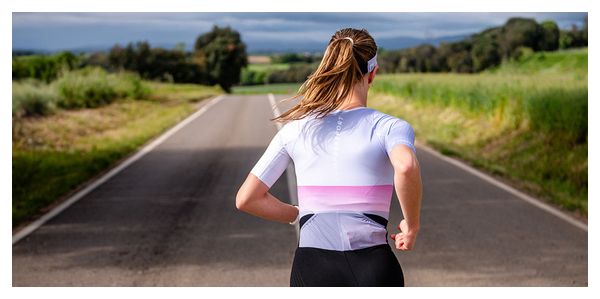 Traje triatlón Compressport Stream malva para mujer