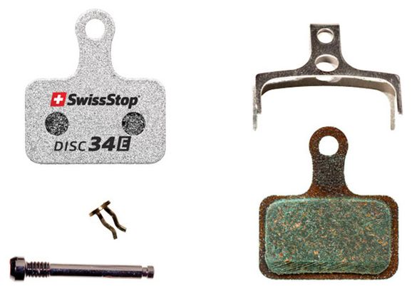 Paire de Plaquettes Organiques SwissStop Disc 34 E pour Freins Shimano Route et E-Bike