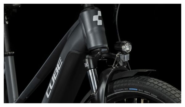 Cube Touring Hybrid One 500 Trapezio Bicicletta elettrica ibrida Shimano Alivio 9S 500 Wh 700 mm Grigio 2023