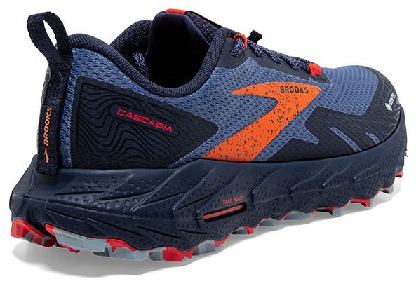 Brooks Cascadia 17 GTX Blue Red Women's Trail Shoes