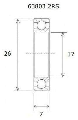 Roulement Max - BLACKBEARING - 63803 2rs