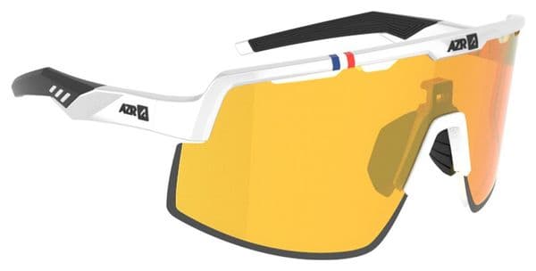 Set occhiali AZR Speed RX bianco laccato/oro + lenti trasparenti 
