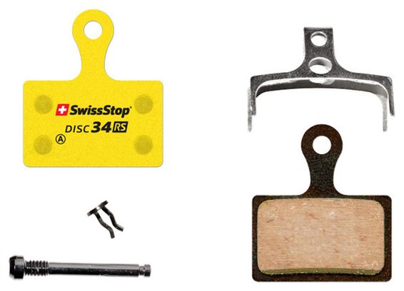 Coppia di pastiglie organiche SwissStop Disc 34 RS per freni Shimano / TRP / Tektro / Rever