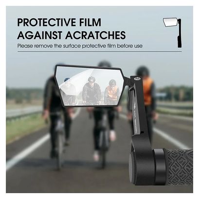 2 rétroviseurs de vélo pliable de guidon rotatif à 360 degrés