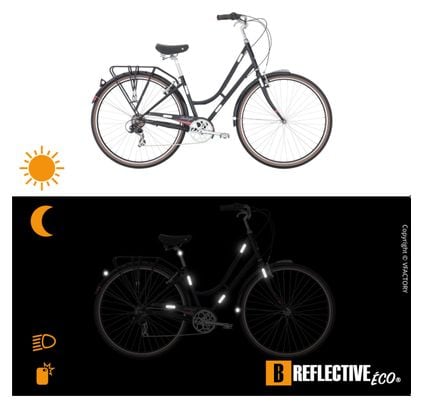 B REFLECTIVE Eco MULTI  (lot de 4) Kit 12 autocollants rétro réfléchissants  Visibilité de nuit  Adhésif universel  Stickers pour Vélo / Casque / Poussette / Jouets  blanc
