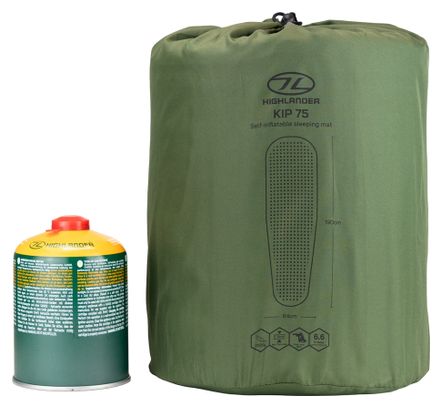 Highlander Kip Mat 75 mm Self-Inflating Mattress, Green